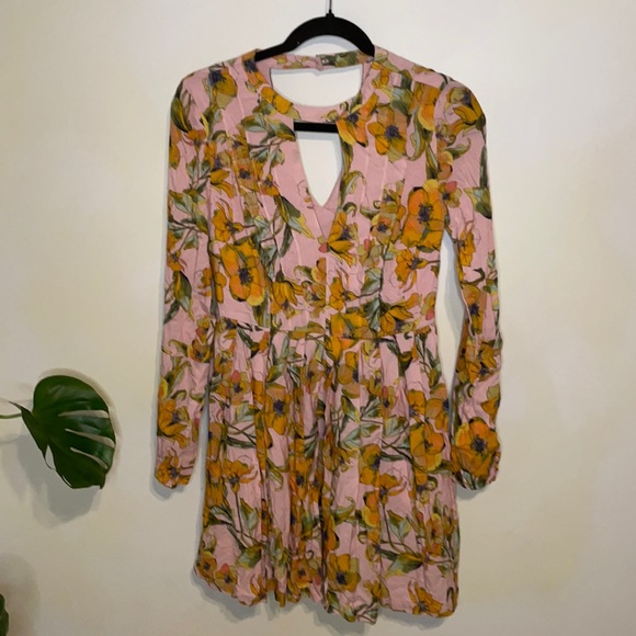 Free People Teagan floral printed mini dress size 0 - Picture 3 of 10